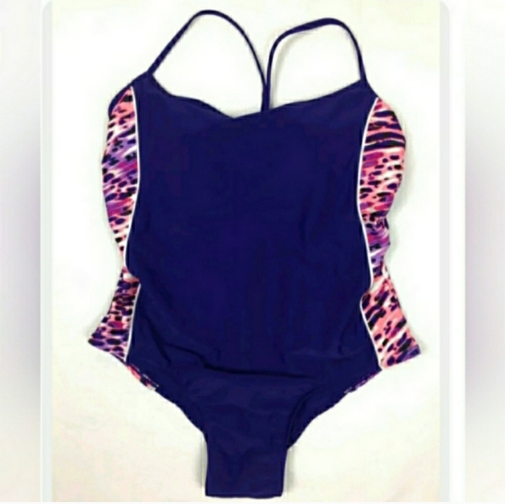 CATALINA Purple Animal Print One Piece Slimming Swimsuit 3X 22W-24W